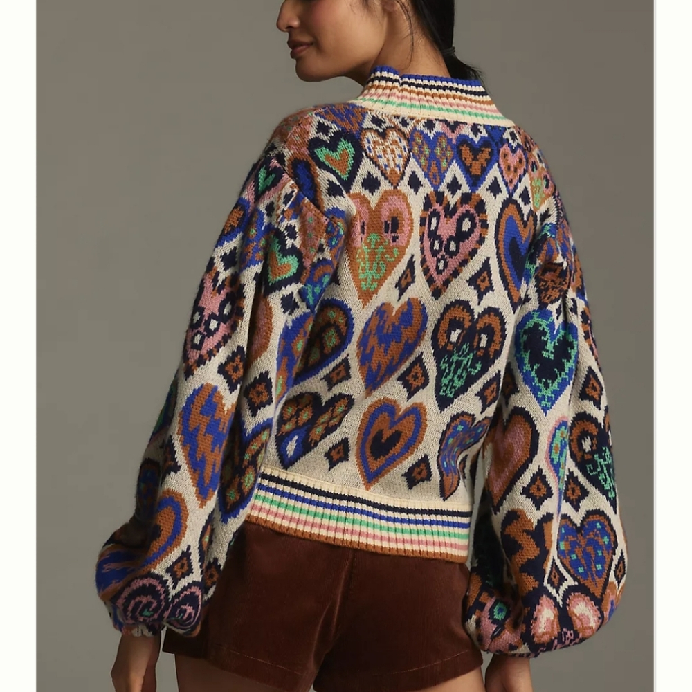 Farm Rio Hearts Sweater - Picture 4 of 4